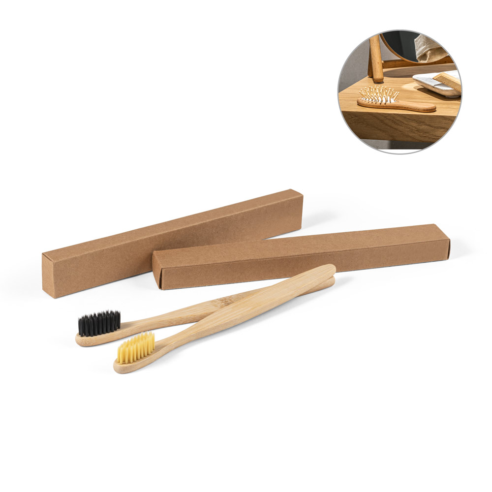 DELANY. Brosse à dents avec manche en bambou et poils en nylon