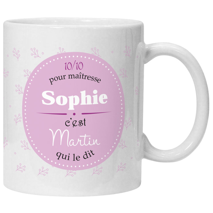 Mug maîtresse personnalisé 10/10 - Ayana