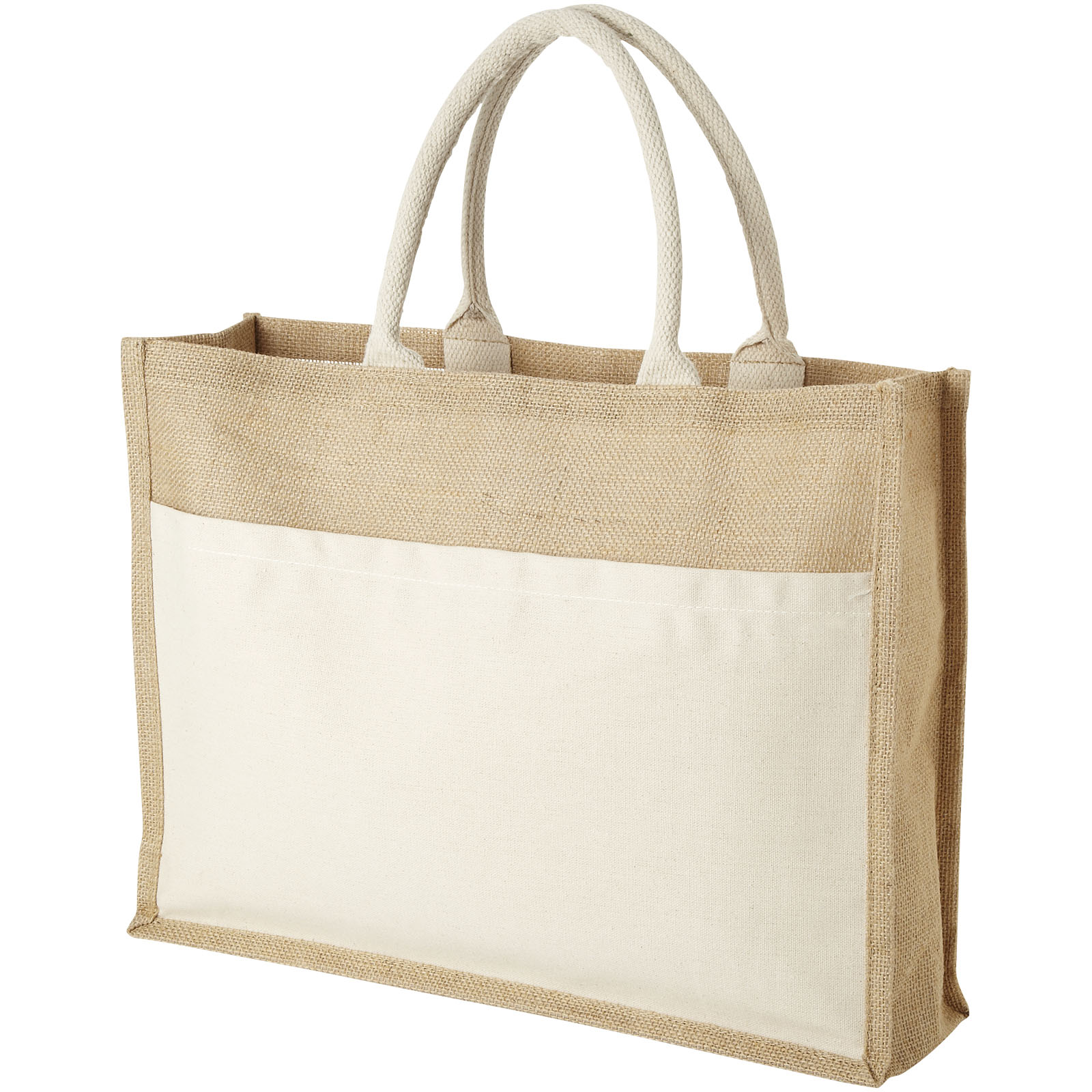 Sac fourre-tout durable en coton et jute - Beaumont-du-Gâtinais