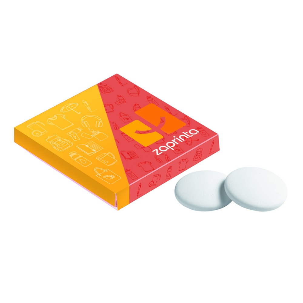 Boîte carrée personnalisable avec 4 bonbons à la menthe