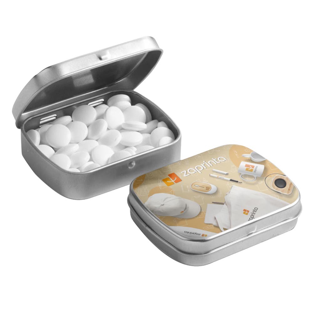 Boîte métallique à bonbons personnalisable à charnières