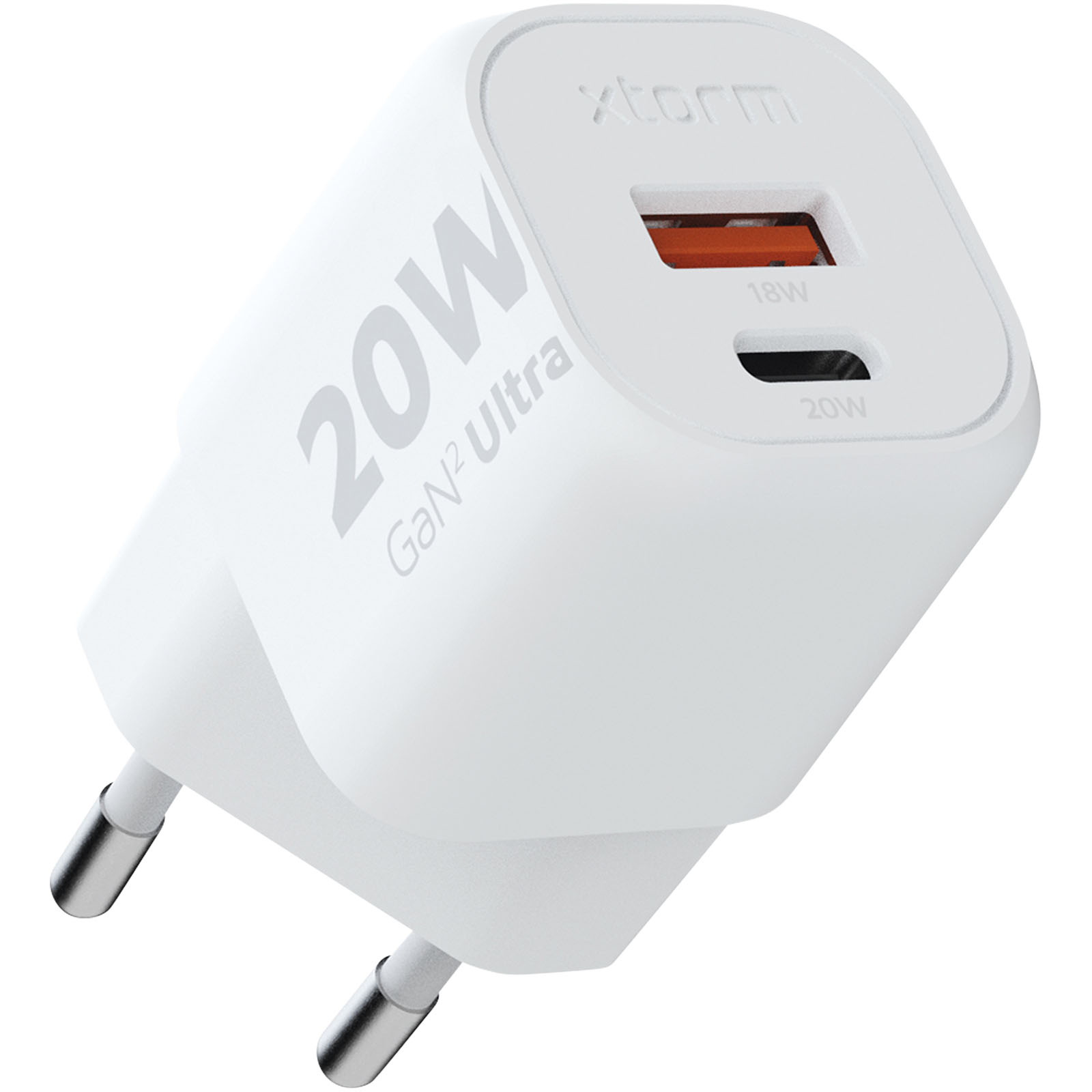 Chargeur mural Xtorm XEC020 GaN² Ultra de 20 W - Blanc - Zaprinta France