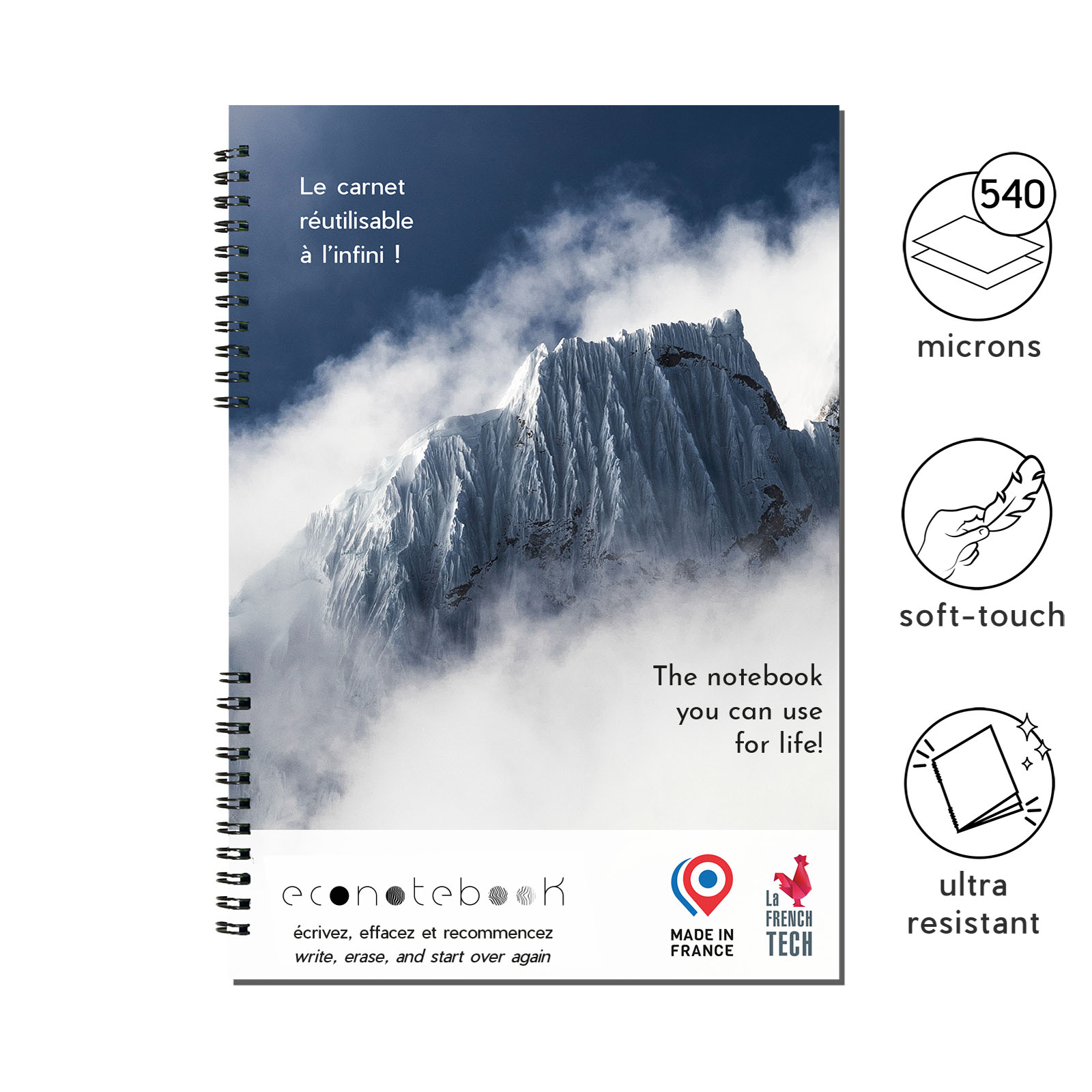 Carnet écologique A4 avec couverture premium - Langonnet - Zaprinta France