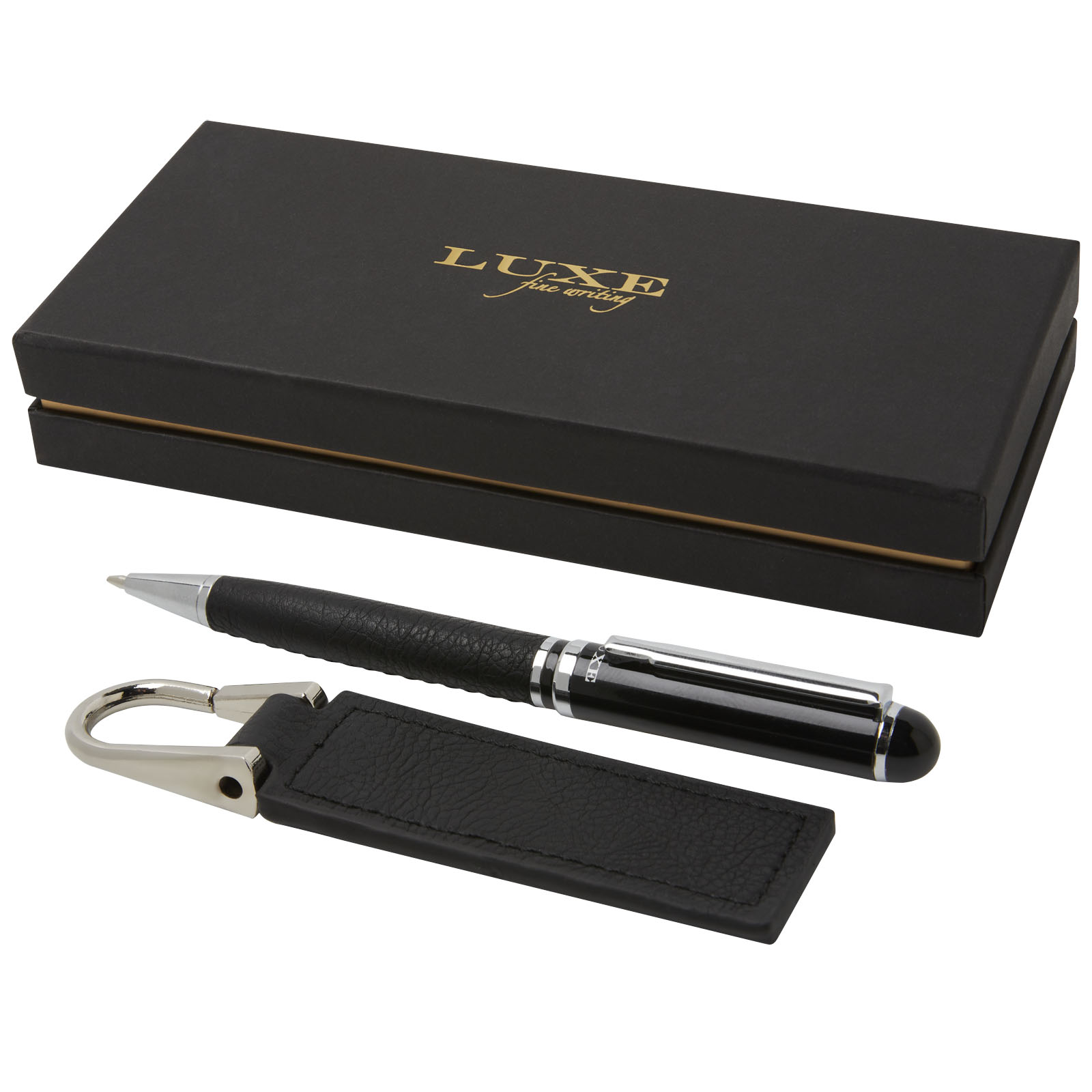 Coffret cadeau avec stylo bille et porte-clés