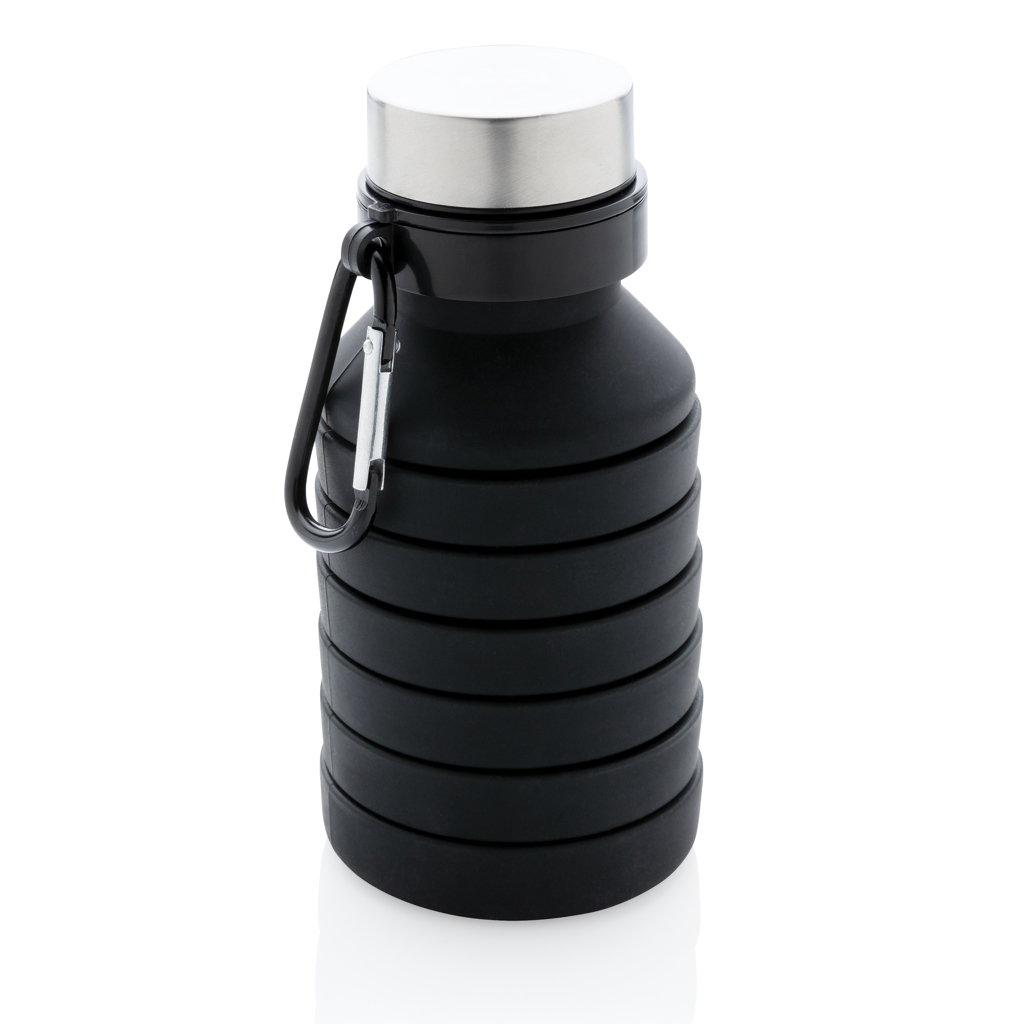Bouteille d'eau pliable en silicone réutilisable sans BPA avec