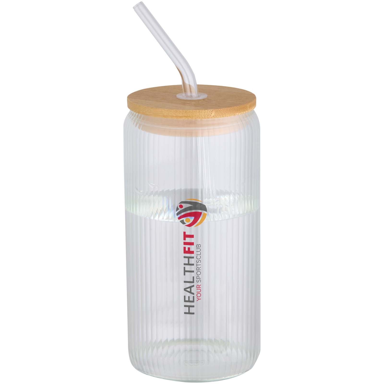 Bouteille de boisson en verre borosilicate à paroi simple Mirage 500 ml avec couvercle en bambou