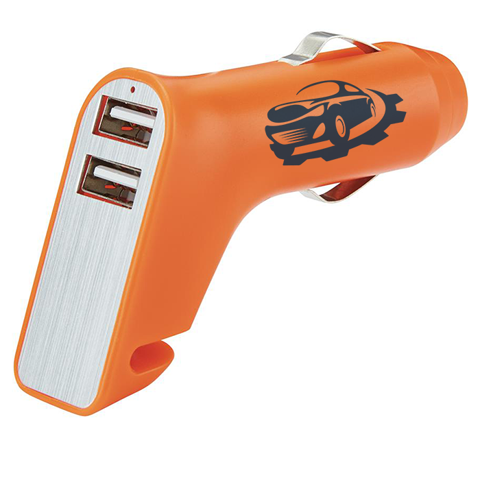 Chargeur de voiture à double port USB avec coupe-ceinture d'urgence et brise-vitre - Bonnut