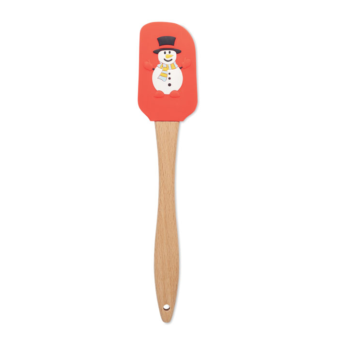 Spatule en silicone de Noël avec motif saisonnier et manche en bois - Saint-Symphorien - Zaprinta France