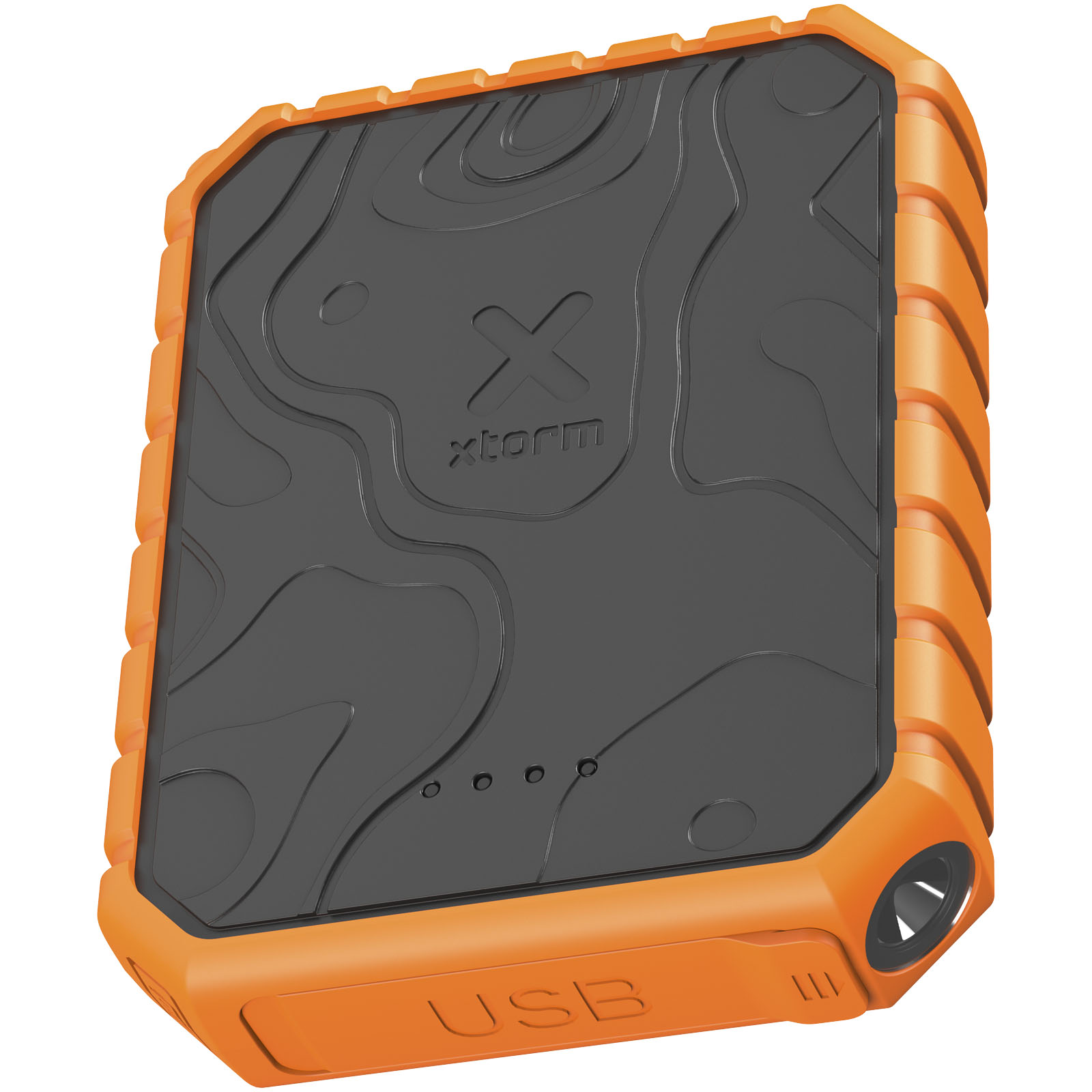 Batterie de secours 10 000 mAh 20 W QC3.0 étanche avec torche Xtorm XR201 Xtreme - Noir / Orange - Zaprinta France