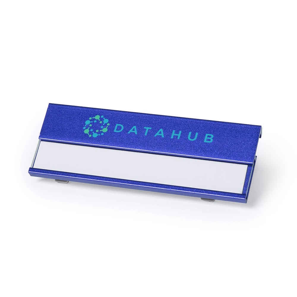Badge personnalisé en aluminium avec clip arrière – Charles