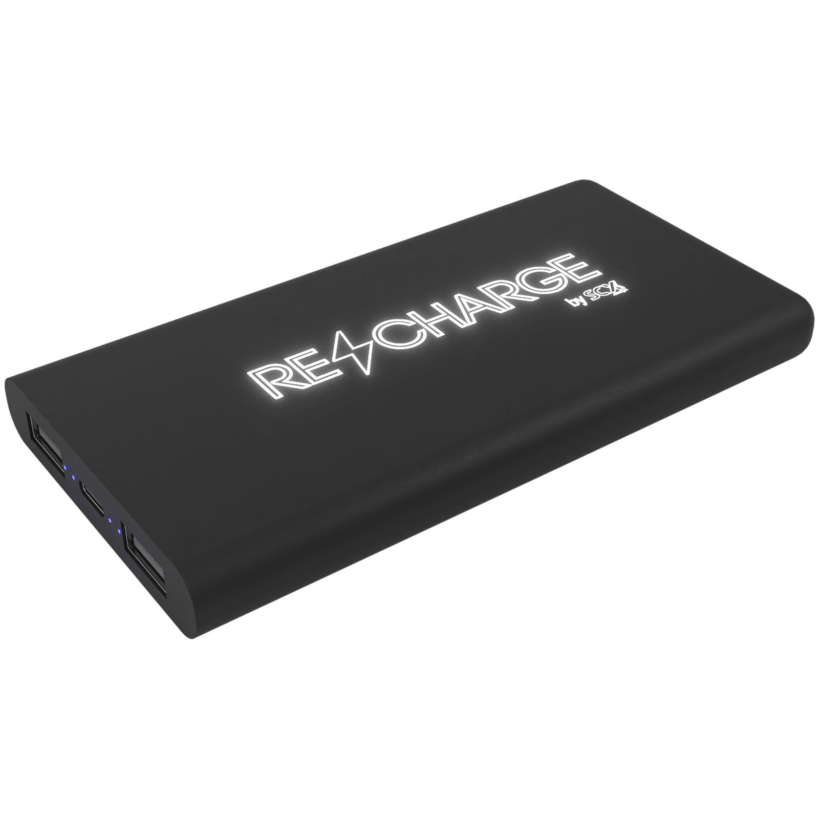 Batterie externe sans fil antibactérienne avec logo lumineux et câble 3-en-1 - Orrouer