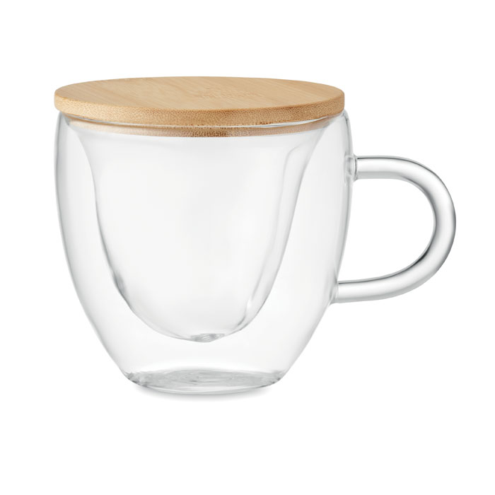 Mug en Verre de Bois de Coeur 180ml