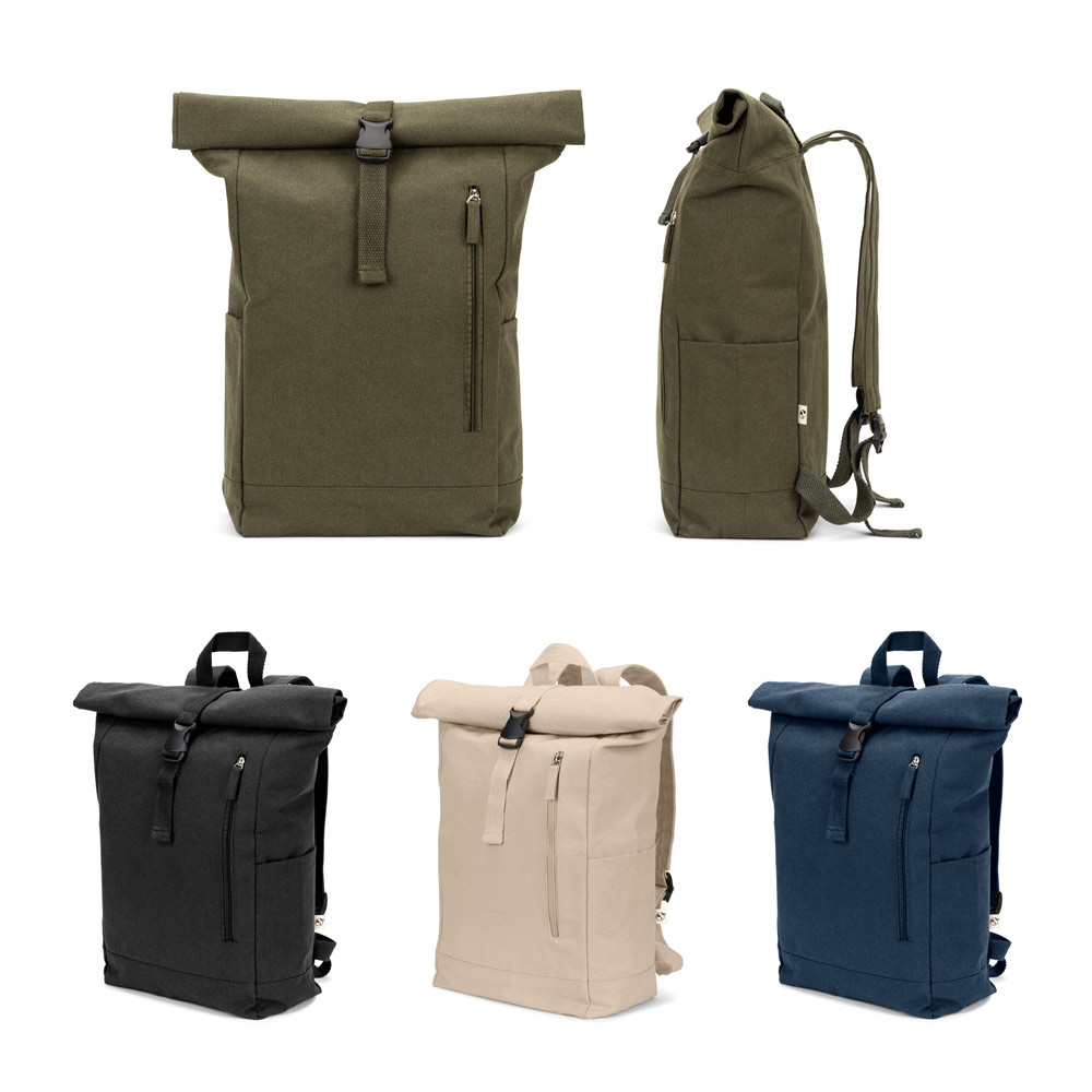 SAINT. Sac à dos à roulettes en coton recyclé et polyester recyclé (380 g/m²)