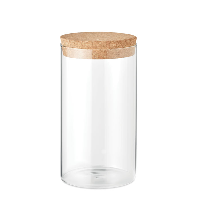 Pot de rangement en verre borosilicate avec couvercle en liège - Capacité de 600 ml - Zaprinta France