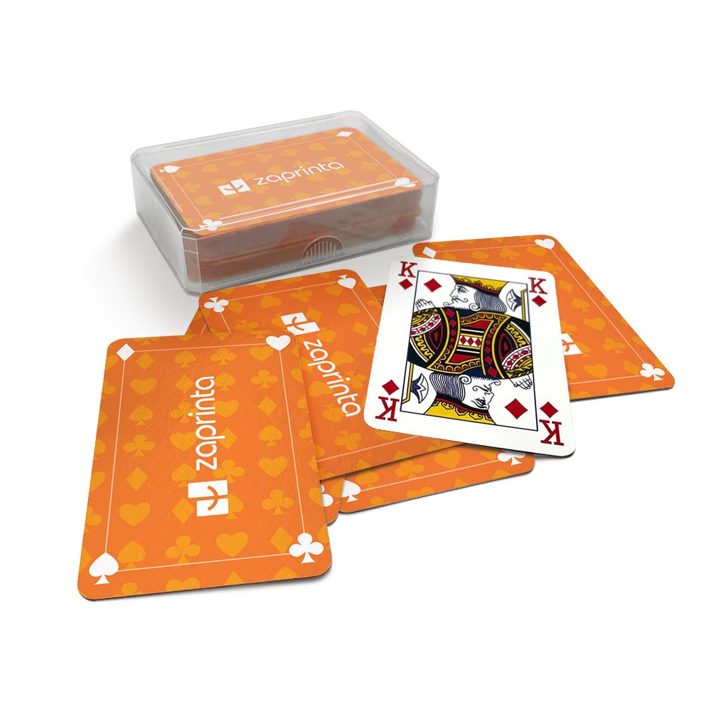 Jeu de cartes personnalisé dans une boîte en plastique - JCA02