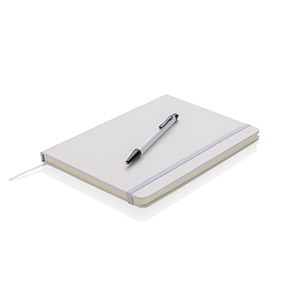 Basic hardcover A5 notebook with stylus pen, royal blue - Zaprinta France