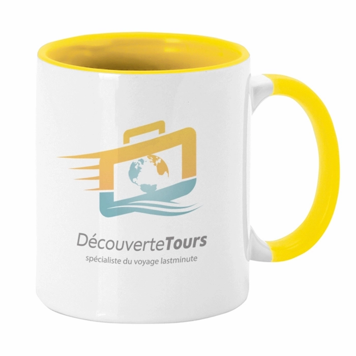 Mug personnalisé blanc en céramique intérieur coloré 350 ml - Catalina