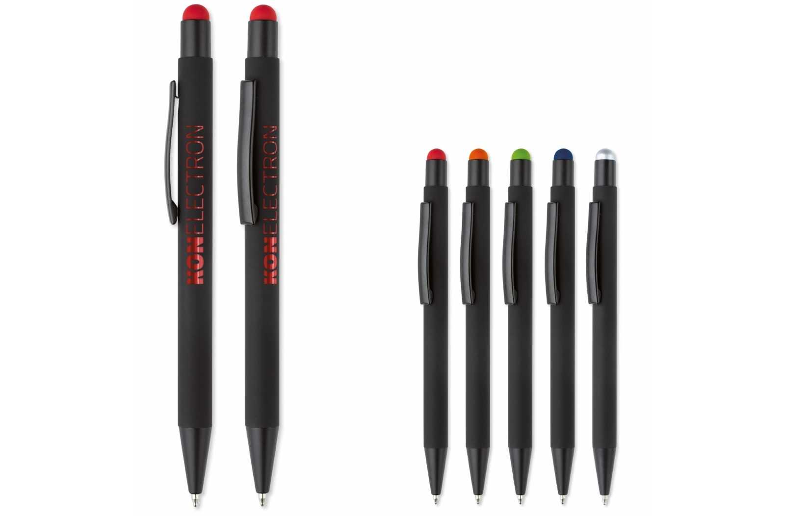 Stylo stylet caoutchouté noir