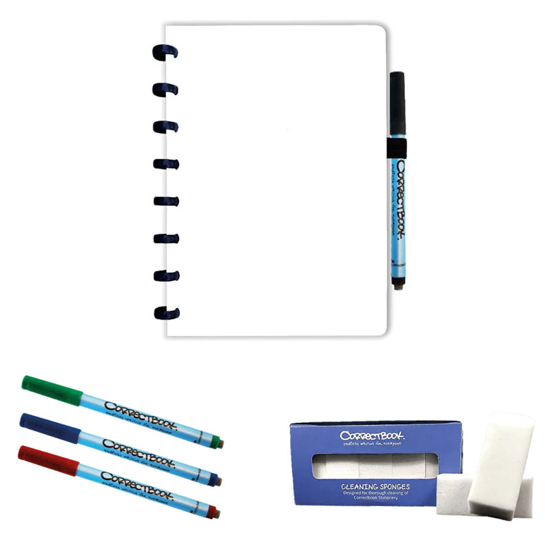 Correctbook Unbind & Click Reliure A5 Format avec Feuilles Effaçables et Stylos - Vedène