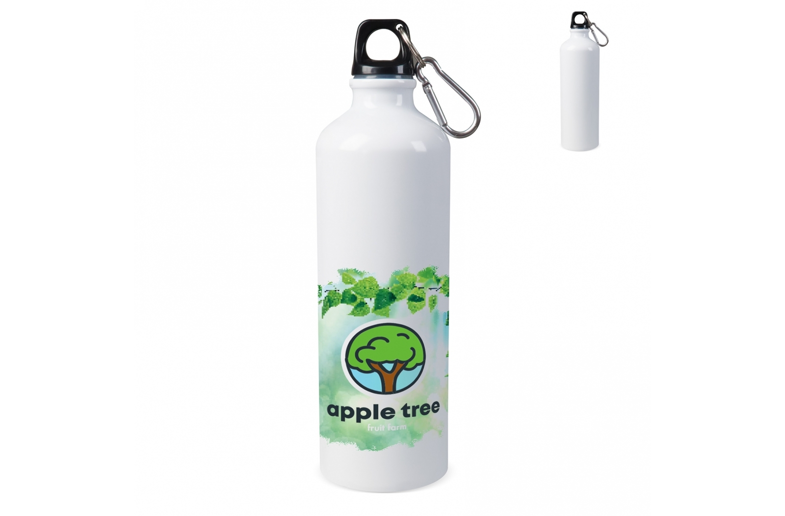 Bouteille d’eau sublimation, en aluminium avec mousqueton 750ml